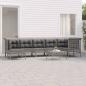 Preview: ARDEBO.de - 8-tlg. Garten-Lounge-Set mit Kissen Grau Poly Rattan