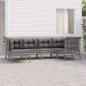 Preview: ARDEBO.de - 6-tlg. Garten-Lounge-Set mit Kissen Grau Poly Rattan