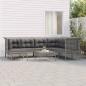 Preview: ARDEBO.de - 8-tlg. Garten-Lounge-Set mit Kissen Grau Poly Rattan