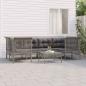 Preview: ARDEBO.de - 7-tlg. Garten-Lounge-Set mit Kissen Grau Poly Rattan