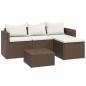 Preview: Garten-Lounge-Set Braun Poly Rattan