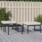 Preview: ARDEBO.de - Gartenhocker mit Sandfarbigen Kissen 2 Stk. 60x60x35 cm Stahl