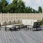 Preview: ARDEBO.de - 11-tlg. Garten-Lounge-Set mit Sandfarbigen Kissen Stahl