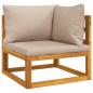 Preview: 9-tlg. Garten-Lounge-Set mit Taupe Kissen Massivholz