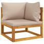 Preview: 11-tlg. Garten-Lounge-Set mit Taupe Kissen Massivholz