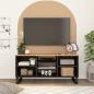 Preview: ARDEBO.de - TV-Schrank 100x33x46 cm Massivholz Akazie & Holzwerkstoff