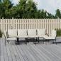 Preview: ARDEBO.de - 7-tlg. Garten-Lounge-Set mit Sandfarbigen Kissen Stahl