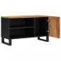 Preview: TV-Schrank 80x33x46 cm Massivholz Akazie & Holzwerkstoff