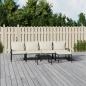 Preview: ARDEBO.de - 6-tlg. Garten-Lounge-Set mit Sandfarbigen Kissen Stahl