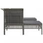 Preview: 5-tlg. Garten-Lounge-Set mit Kissen Grau Poly Rattan