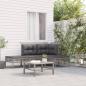 Preview: ARDEBO.de - 4-tlg. Garten-Lounge-Set mit Kissen Grau Poly Rattan