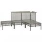 Preview: 4-tlg. Garten-Lounge-Set mit Kissen Grau Poly Rattan