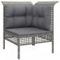 Preview: Garten-Ecksofa mit Kissen Grau Poly Rattan