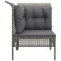 Preview: Garten-Ecksofa mit Kissen Grau Poly Rattan