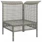 Preview: Garten-Ecksofa mit Kissen Grau Poly Rattan