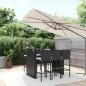 Preview: ARDEBO.de - 7-tlg. Gartenbar-Set mit Kissen Schwarz Poly Rattan