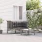 Preview: ARDEBO.de - Garten-Ecksofas mit Kissen 2 Stk. Grau Poly Rattan