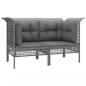 Preview: Garten-Ecksofas mit Kissen 2 Stk. Grau Poly Rattan