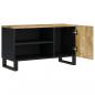 Preview: TV-Schrank 80x33x46 cm Massivholz Mango & Holzwerkstoff