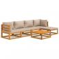 Preview: 6-tlg. Garten-Lounge-Set mit Taupe Kissen Massivholz