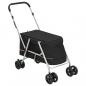 Preview: ARDEBO.de - Hundewagen Faltbar Schwarz 100x49x96 cm Leinenstoff