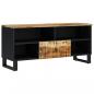 Preview: TV-Schrank 100x33x46 cm Massivholz Mango & Holzwerkstoff