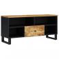 Preview: TV-Schrank 100x33x46 cm Massivholz Mango & Holzwerkstoff