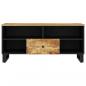 Preview: TV-Schrank 100x33x46 cm Massivholz Mango & Holzwerkstoff