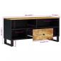 Preview: TV-Schrank 100x33x46 cm Massivholz Mango & Holzwerkstoff