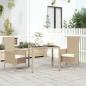 Preview: ARDEBO.de - 3-tlg. Garten-Essgruppe mit Kissen Beige Poly Rattan