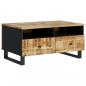 Preview: Couchtisch 80x54x40 cm Massivholz Mango & Holzwerkstoff