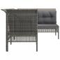 Preview: 4-tlg. Garten-Lounge-Set mit Kissen Grau Poly Rattan