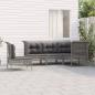 Preview: ARDEBO.de - 5-tlg. Garten-Lounge-Set mit Kissen Grau Poly Rattan