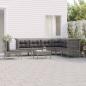 Preview: ARDEBO.de - 8-tlg. Garten-Lounge-Set mit Kissen Grau Poly Rattan