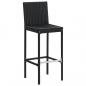 Preview: Barhocker mit Kissen 6 Stk. Schwarz Poly Rattan