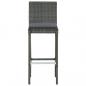 Preview: Barhocker mit Kissen 6 Stk. Grau Poly Rattan