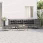 Preview: ARDEBO.de - 7-tlg. Garten-Lounge-Set mit Kissen Grau Poly Rattan