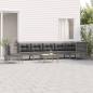 Preview: ARDEBO.de - 8-tlg. Garten-Lounge-Set mit Kissen Grau Poly Rattan