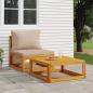 Preview: ARDEBO.de - 2-tlg. Garten-Sofa-Set mit Kissen Massivholz Akazie