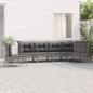 Preview: ARDEBO.de - 6-tlg. Garten-Lounge-Set mit Kissen Grau Poly Rattan