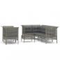 Preview: 8-tlg. Garten-Lounge-Set mit Kissen Grau Poly Rattan