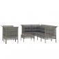 Preview: 8-tlg. Garten-Lounge-Set mit Kissen Grau Poly Rattan