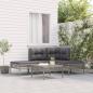 Preview: ARDEBO.de - 5-tlg. Garten-Lounge-Set mit Kissen Grau Poly Rattan