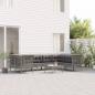 Preview: ARDEBO.de - 9-tlg. Garten-Lounge-Set mit Kissen Grau Poly Rattan