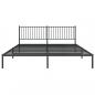 Preview: Bettgestell mit Kopfteil Metall Schwarz 200x200 cm