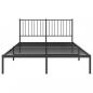 Preview: Bettgestell mit Kopfteil Metall Schwarz 135x190 cm