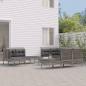 Preview: ARDEBO.de - 11-tlg. Garten-Lounge-Set mit Kissen Grau Poly Rattan