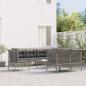 Preview: ARDEBO.de - 9-tlg. Garten-Lounge-Set mit Kissen Grau Poly Rattan