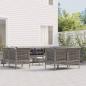 Preview: ARDEBO.de - 11-tlg. Garten-Lounge-Set mit Kissen Grau Poly Rattan