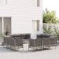 Preview: ARDEBO.de - 12-tlg. Garten-Lounge-Set mit Kissen Grau Poly Rattan